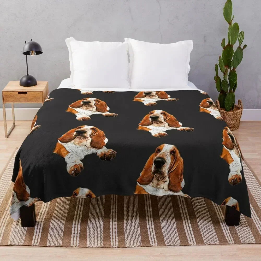 

Basset Hound - The Gorgeous Look! Throw Blanket Giant Sofa manga Picnic Decorative Sofas Blankets