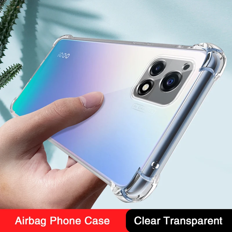 

Airbag Silicone Phone Case for VIVO iQOO U5 U5X U3 U3X Standard U1X 5G Transparent Soft Back Covers Anti Knock Simplicity Fundas