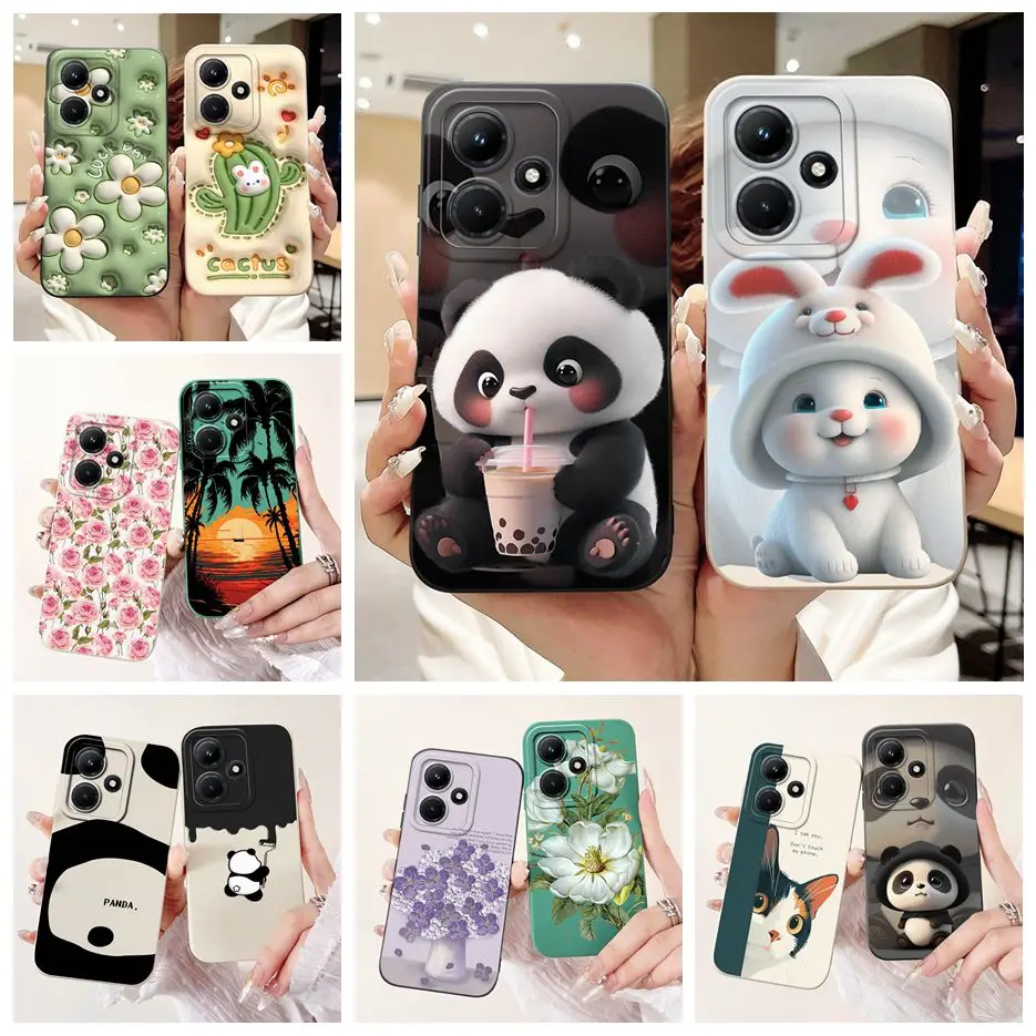 For Infinix Hot 30 Case Hot30 Play X6835 Cute Panda Cartoon Cover Soft Phone Case For Infinix Hot 30 Play Hot 30i Hot30 5G Shell