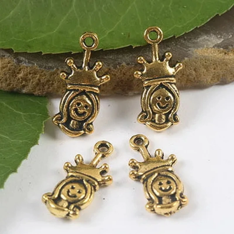 

20pcs 19*9mm Dark Gold Tone Princess Charms H2037 Charms for Jewelry Making