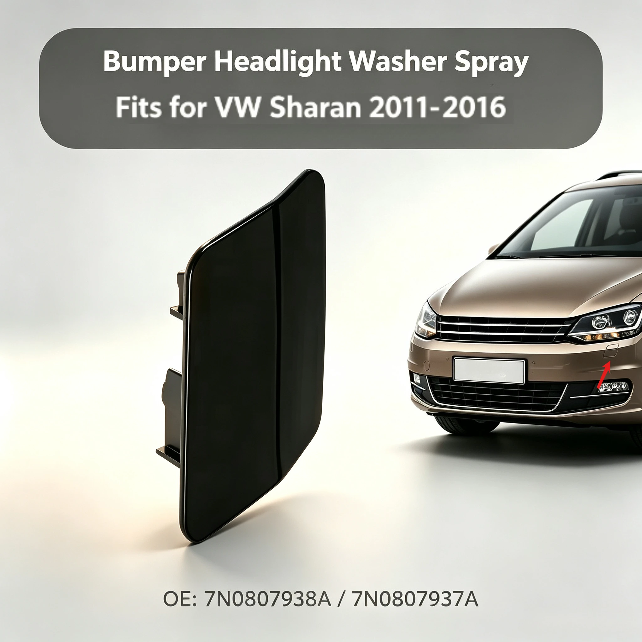 7N0807937 7N0807938A Headlight Washer Cover For VW Sharan 2011-2016 Car Left Right Front Bumper Headlight Spray Cover