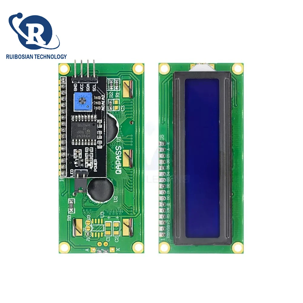 ЖК-модуль 1602A, синий, желто-зеленый экран IIC I2C LCD1602 1602A, модуль дисплея 16*2, 16x2, 5 В, переходная пластина для Arduino