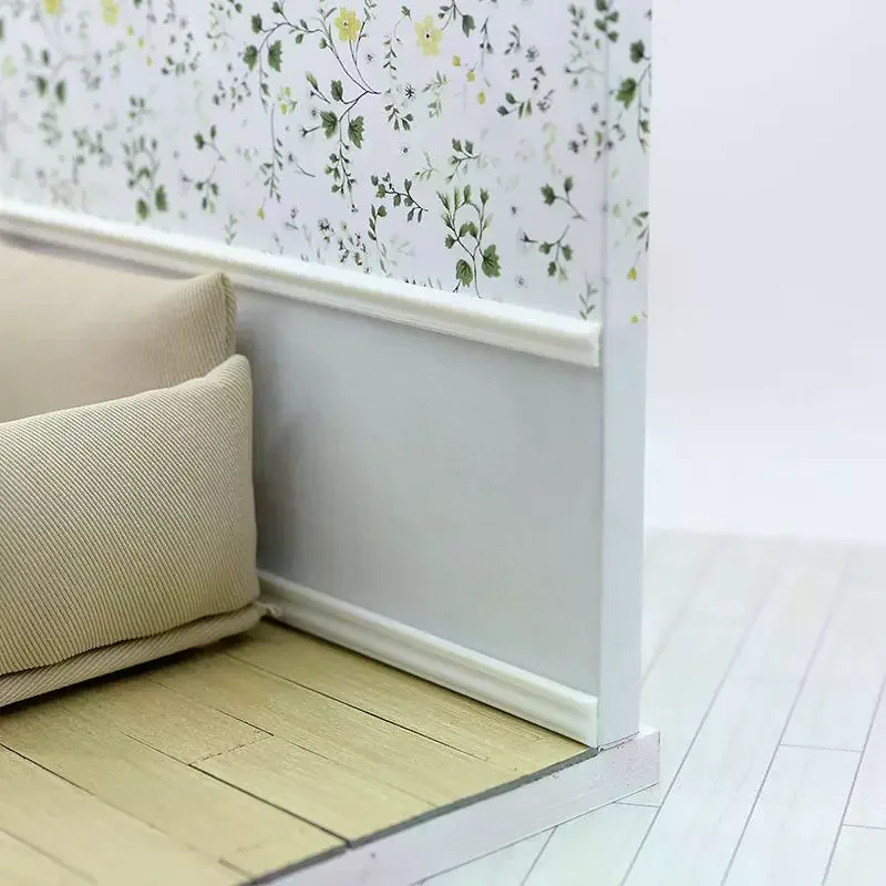 2PCS 1:12 Dollhouse Miniature Skirting Line Mini Waistline Bathroom Living Room Decor Toy Doll House Accessories