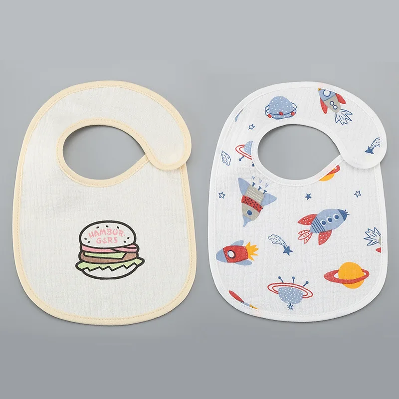 Impermeável Baby Bibs Set para crianças, recém-nascidos, toalha de saliva infantil, toalha de alimentação macia, algodão bonito, menino e menina, novo, verão, 2pcs