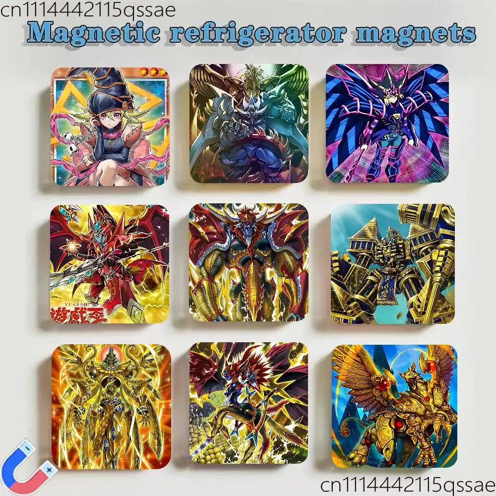 For Yu-Gi-Oh Black Square Plastic Fridge Magnet for Magnetic Sticker No Trace Left Durable Smooth Textured
