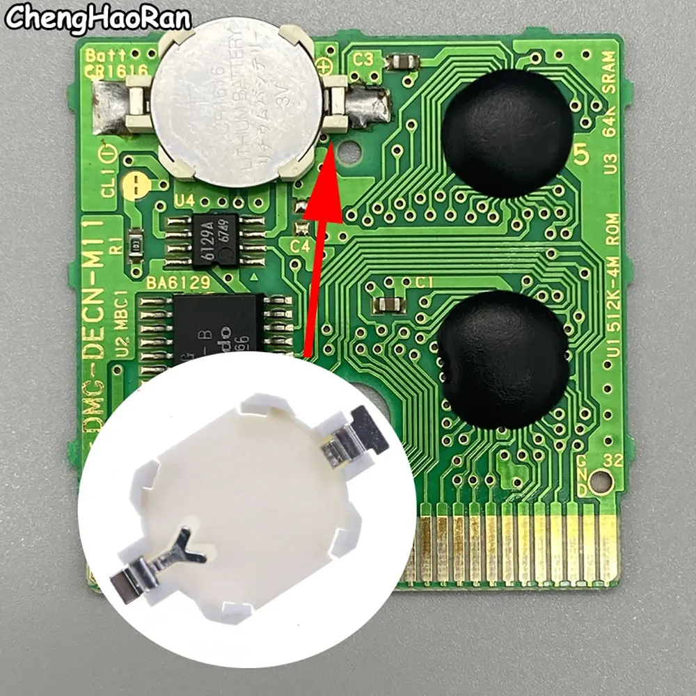 10Pcs CR1616 Battery Holder For Gameboy GB GBC GBA Game Card CR1616 Battery Holder For Nintend Gameboy Advance Color Replacement