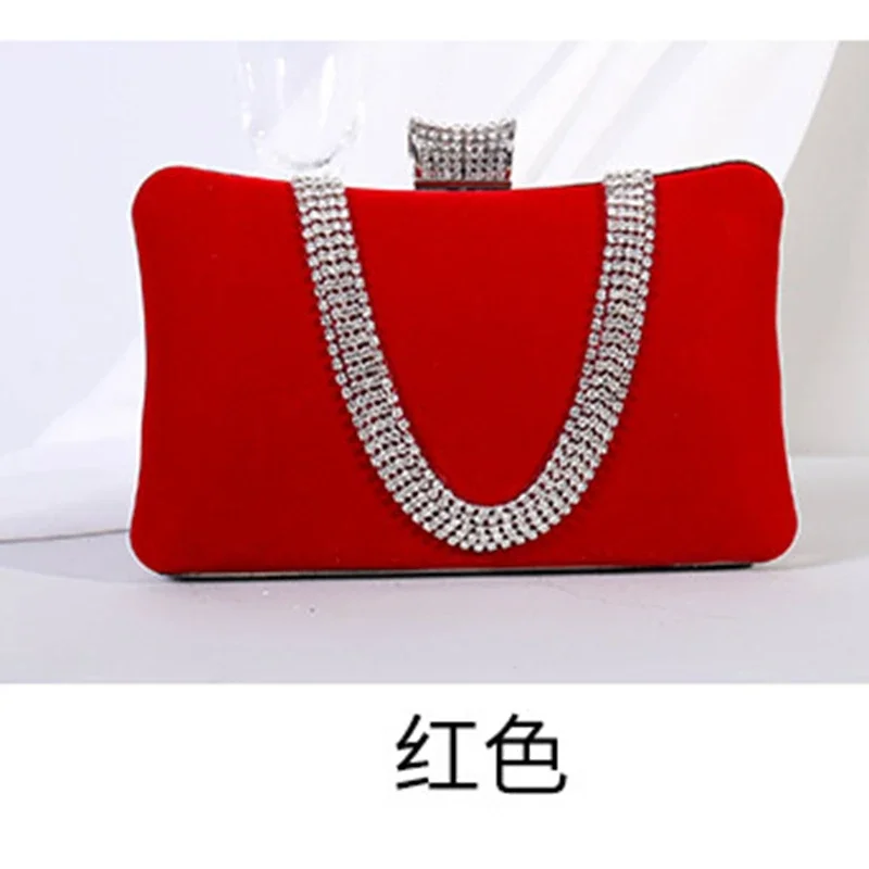 

XIYUAN Red Black Purple Wedding Bridal Purse Woman Banquet Winter Elegant Dinner Evening Bag Gala Cocktail Party Ladies Handbag