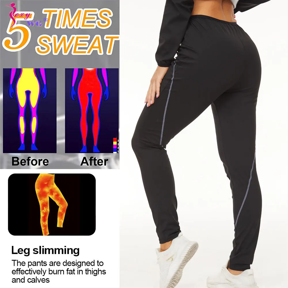 SEXYWG Pants for Women Sweat Leggings Weight Loss Trousers Workout Low Waist Slimming Body Shaper Sport Fat Burner Fitness Gym