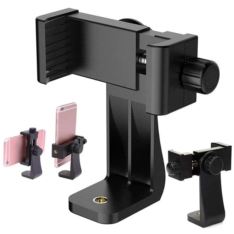 Desktop-Handyhalter Vertikaler Ständer 1/4 Schraubgewinde-Adapter Vertikaler Horizontaler Winkelhalter für Telefon-Kamera-Stativ-Setup