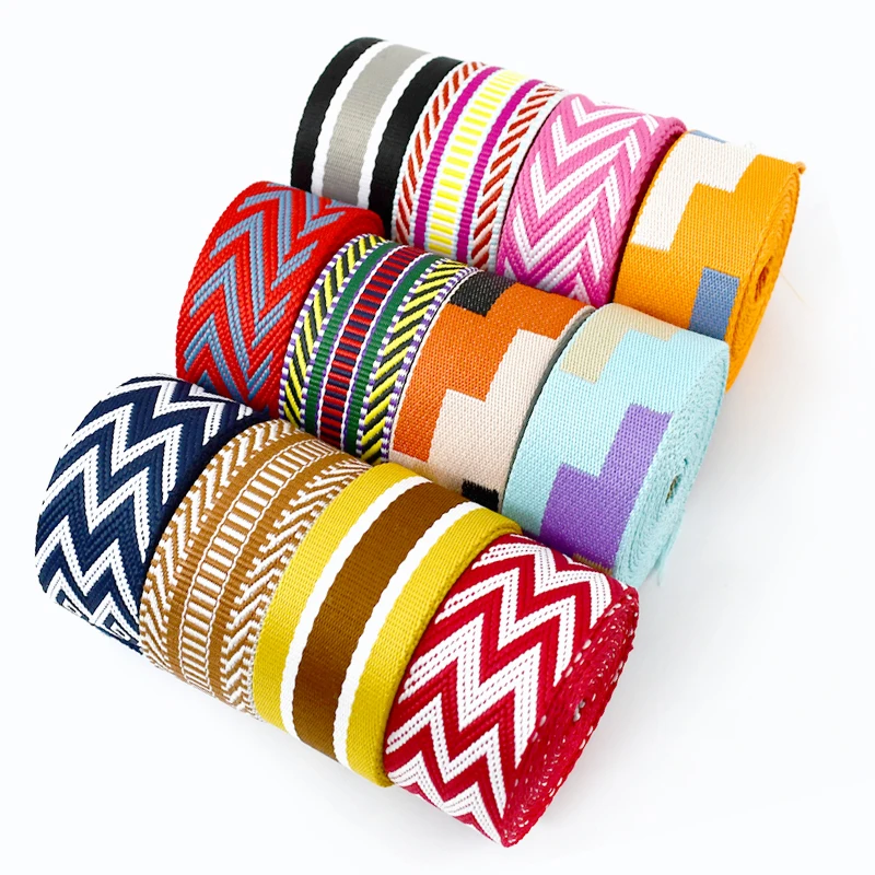 

2/5Meters 38mm Nylon Webbing Strap Bag Ribbon Band By Meter Backpack Belt Polyester Jacquard Tape Binding Trimmings Accessories
