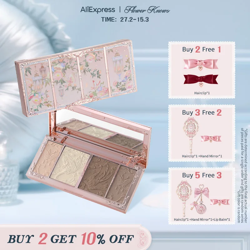 

Flower Knows Butterfly Cloud Collar Collection Embossed Highlight & Contour Palette 16g