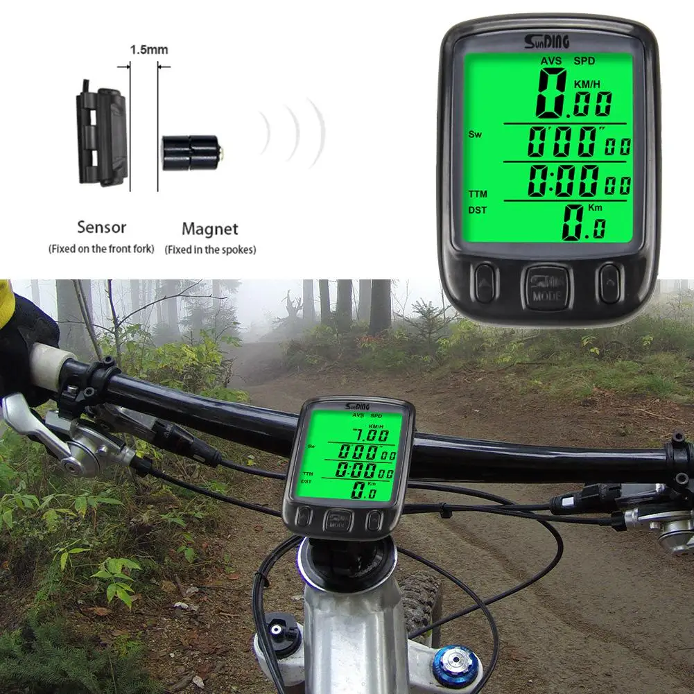 Bicycle Wired Computer Repairing Elements Roads Outdoor Anti-resistance Bike Backlight Clock Odometer Speedometer