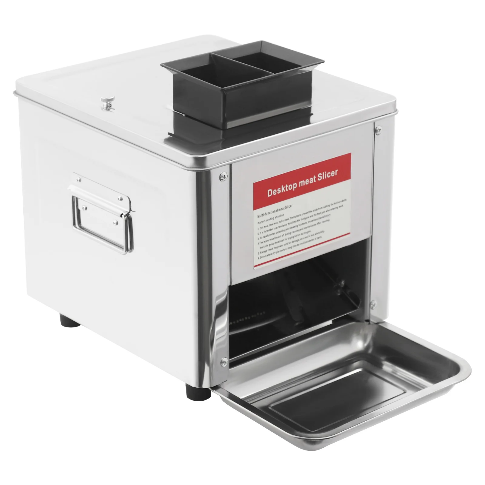 Image of Elektrische Fleischschneidemaschine 850W, Edelstahl-Fleischschneidemaschine, 3,5/5/15mm Stärkeeinstellung für Frisches Schweine- und Lammfleisch
