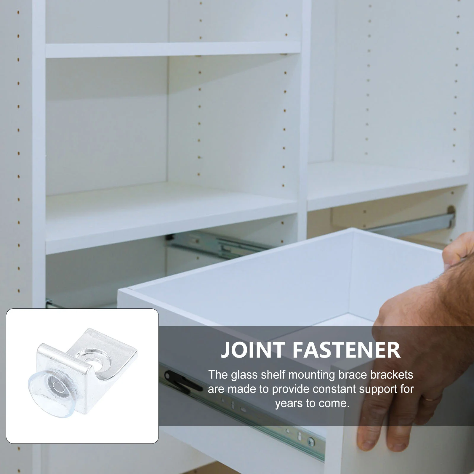 

10Pcs Glass Shelf Brackets Zinc Alloy Heavy Duty Corner Braces with Suction Cup for Wall Mount Glass Support Pegs