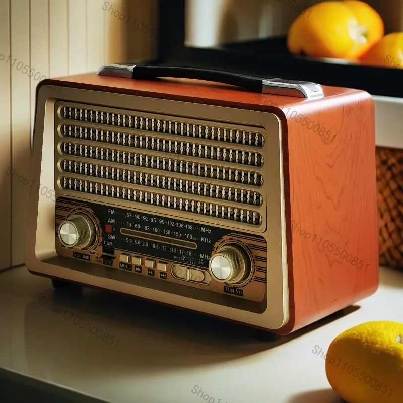 High power 20W retro nostalgic old man radio FM medium wave short wave bluetooth card speaker charging desktop