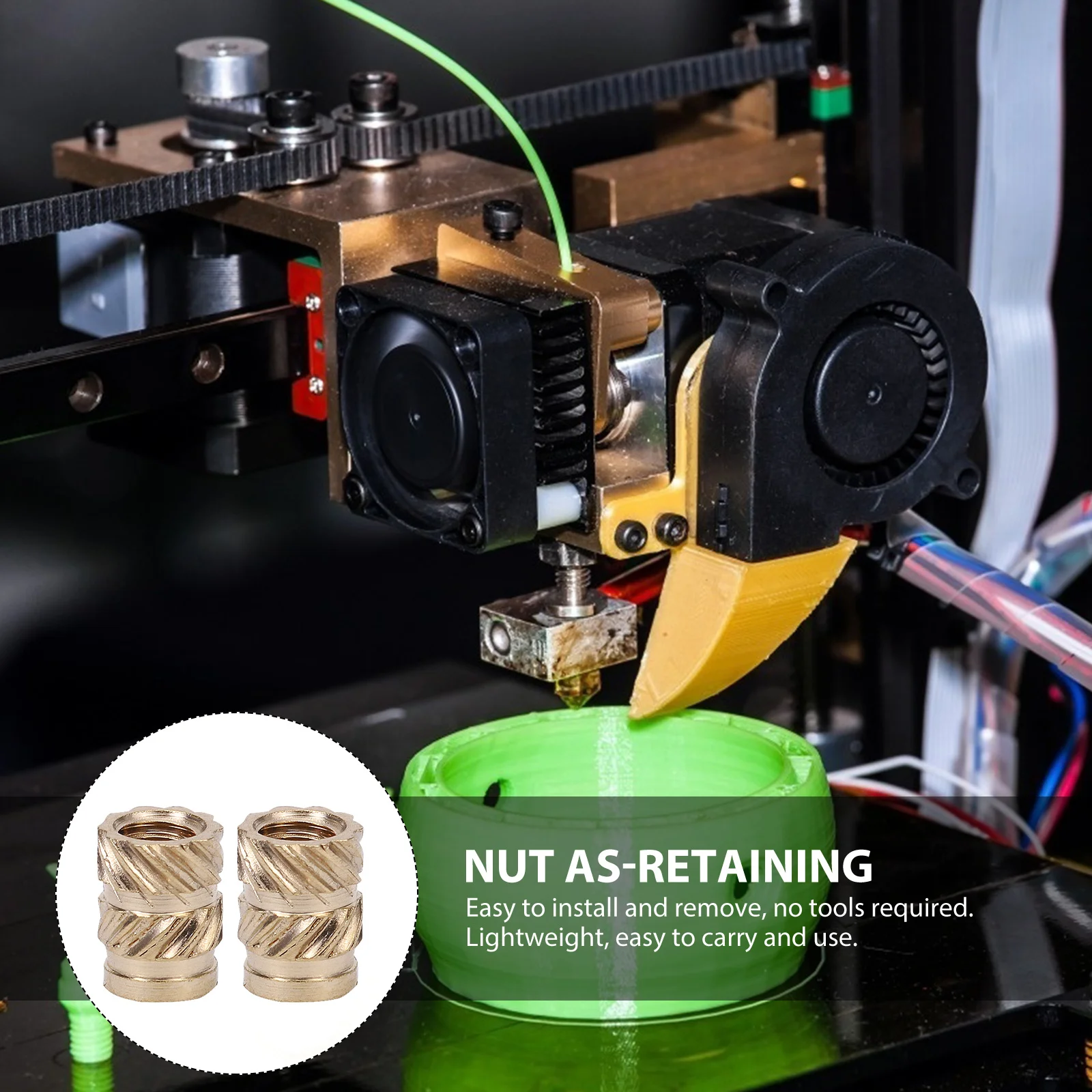 

100pcs Heat Set Copper Threaded Inserts Knurled Nuts For 3D Printer Embedment Fasteners Copper Alloy Nut Hardware Fittings