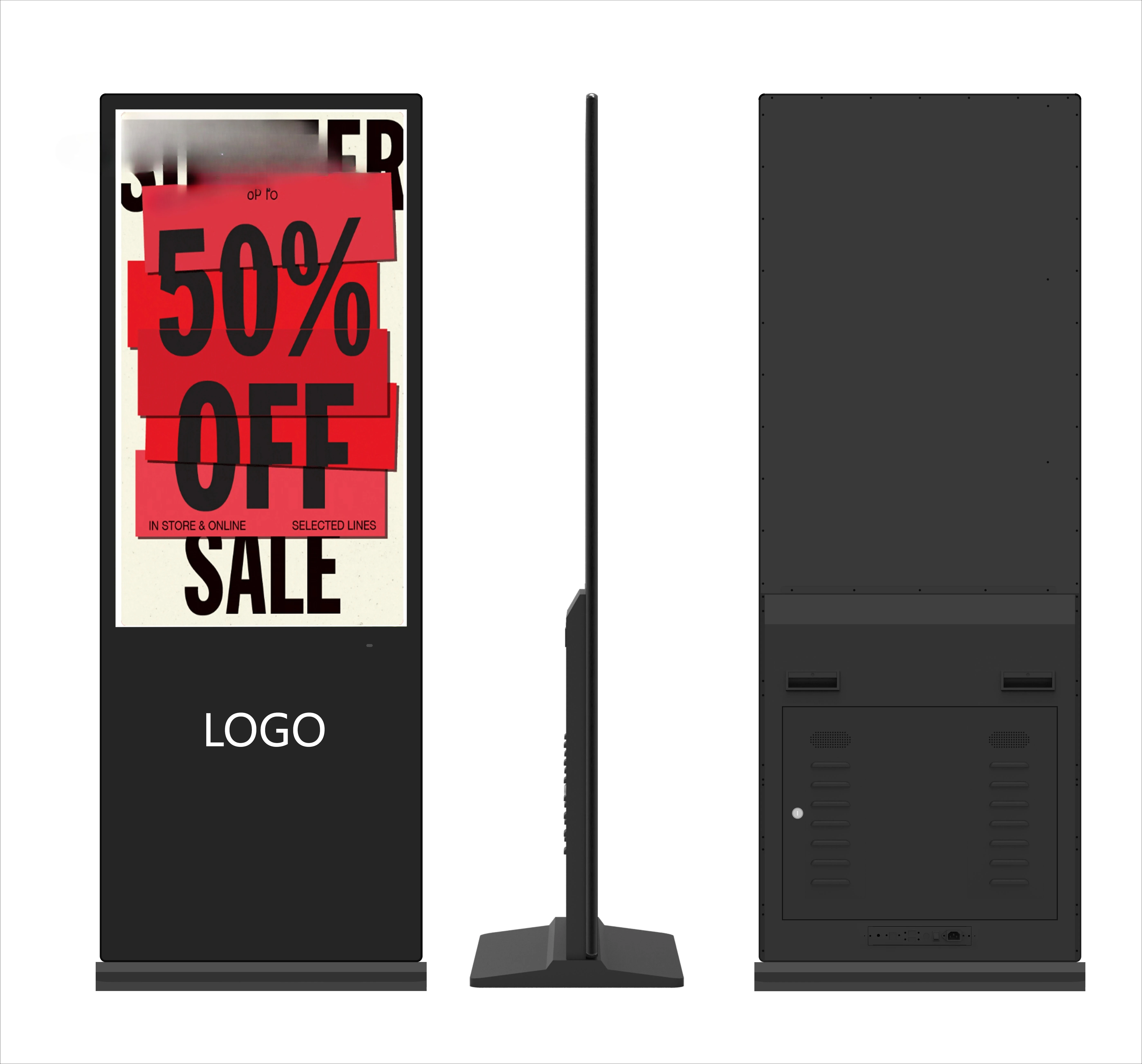 

55 Inch Free Sample Available Thin Totem Display Touch Screen Advertising Player LCD Floor Standing Digital Signage