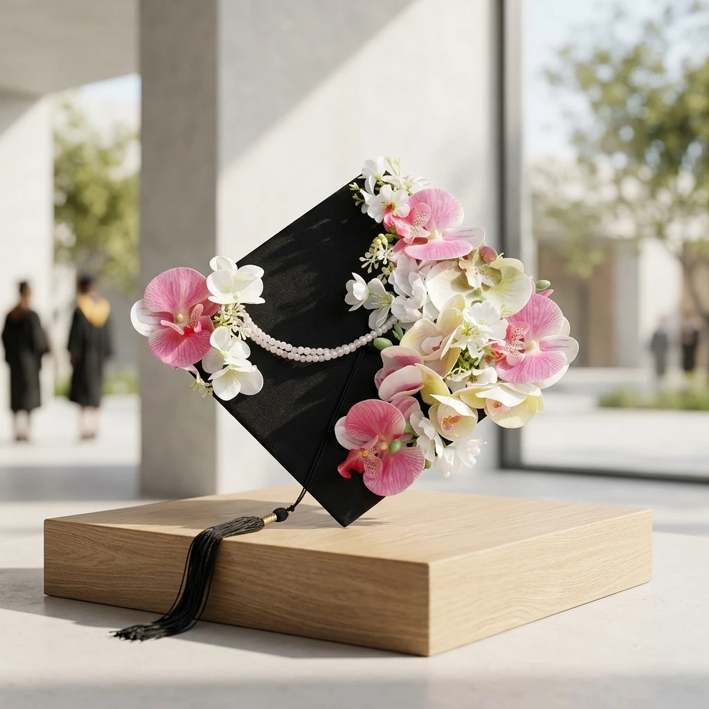 Photography University - قبعة تخرج كلاسيكية ذات قمة مربعة
