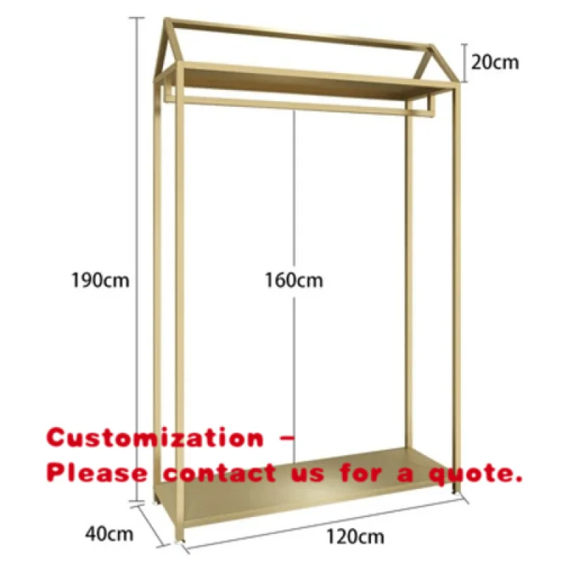 custom.Modern Brush Gold Stainless Steel Clothing Racks-Customizable Color & Luxury Design