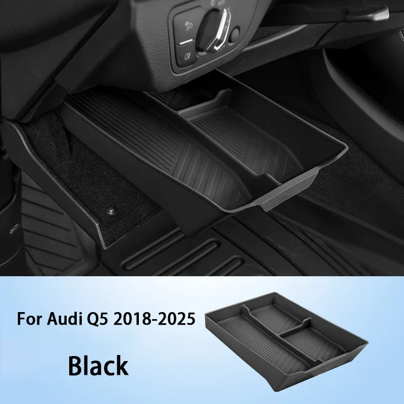 For Audi Q5 FY Q5 Sportback 2018 2019 2020 2021 2022 2023 Silicone Driver Side Storage Box Drawer Car Interior Organizer 6