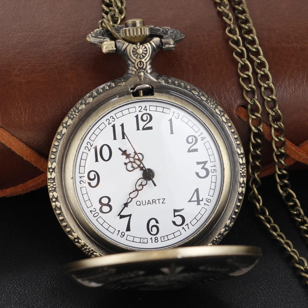 خمر البرونزية حزب شعار الوقت الأحجار الكريمة كوارتز ساعة الجيب الأزياء عنصر واحد قلادة قلادة أفضل هدية للرجال والنساء #3