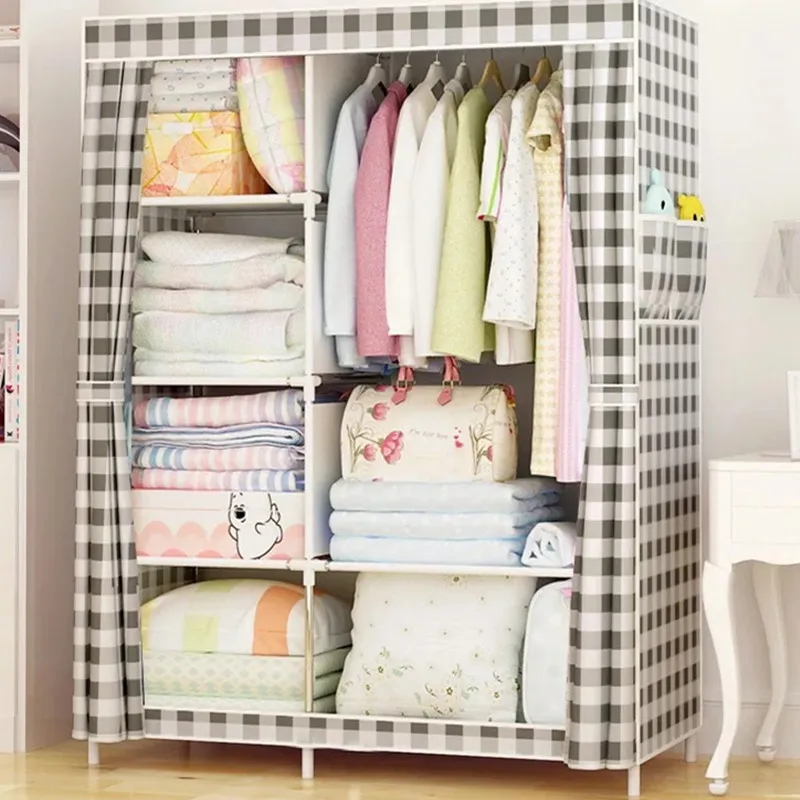 105*45*170 Non-woven Cloth Wardrobe Folding Portable Clothing Storage Cabinet Dustproof Cloth Closet Simple Bedroom Multipurpose