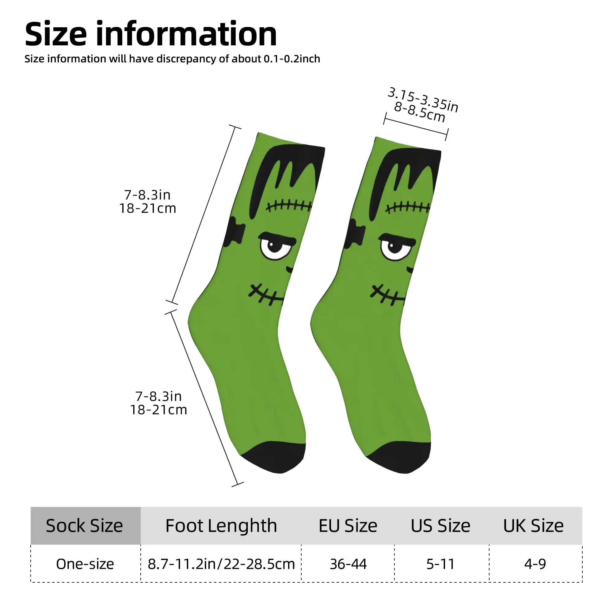 فرانكنشتاين مونستر هالوين الجوارب الجرافيك جوارب المضادة للبكتيريا الرجال الجوارب جودة الخريف موضة الجري جوارب رياضية