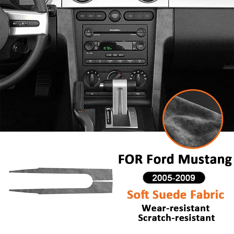 

For Ford Mustang 2005-2009 Soft Suede Fabic Car Accessories Center Console Panel Side Trim Strips Interior Decoration Sticker