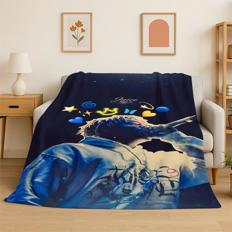 retro Juice WRLD 999 Legend Rapper Star Flannel Blanket Soft Warm Throw Blanket for Bedroom Living Room Bed Travel Camping