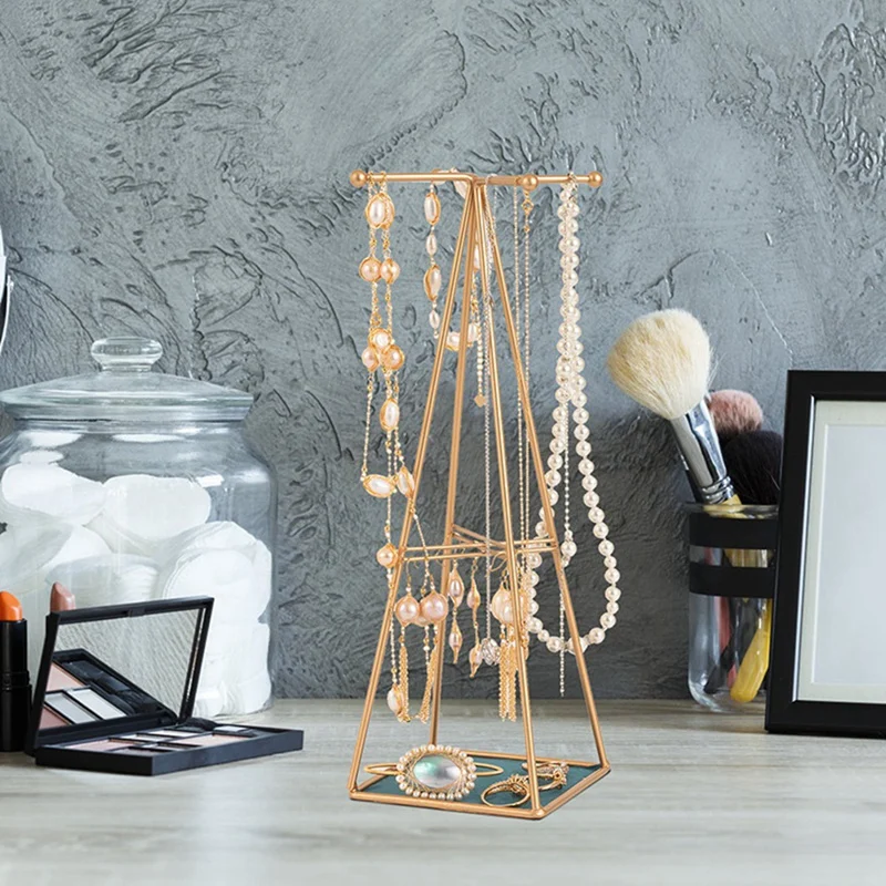 A-Line Jewelry Rack Stand Organizer Holder With Tray For Earrings Necklace Jewelry Hanging Supplies Home Decor