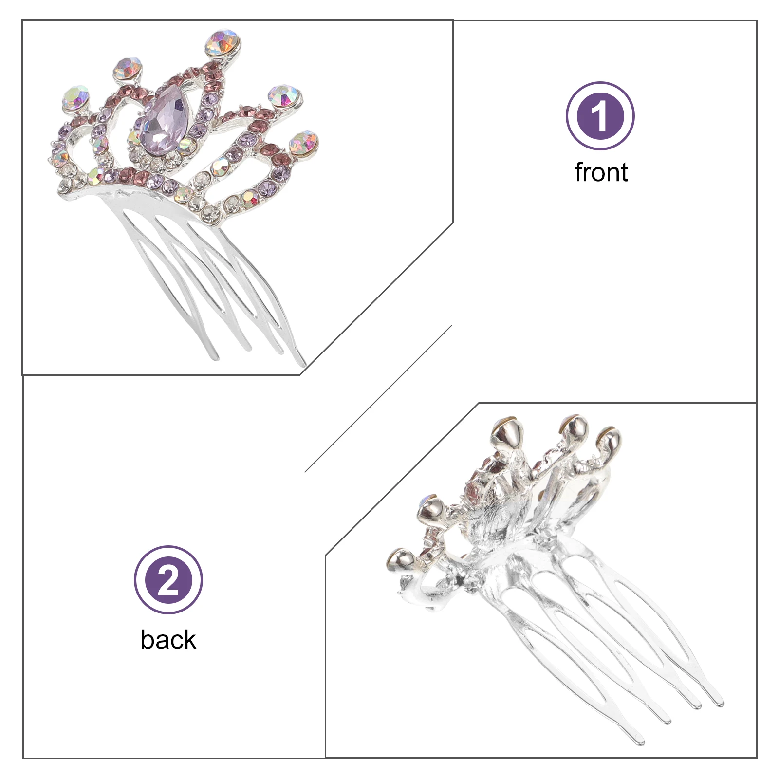 

Sparkling Diamond Crown Hair Comb For Girls Women Party Banquet Accessories Creative Crystal Hairpin Decoration