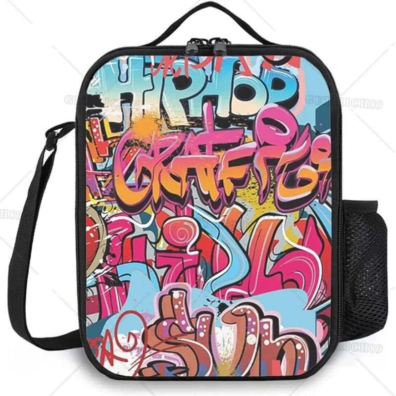 

Graphic Lunch Bag for Women Men,Hip Hop Street Culture New York City,Insulated Lunch Tote Bag,Lunch Box for Work Picnic Travel