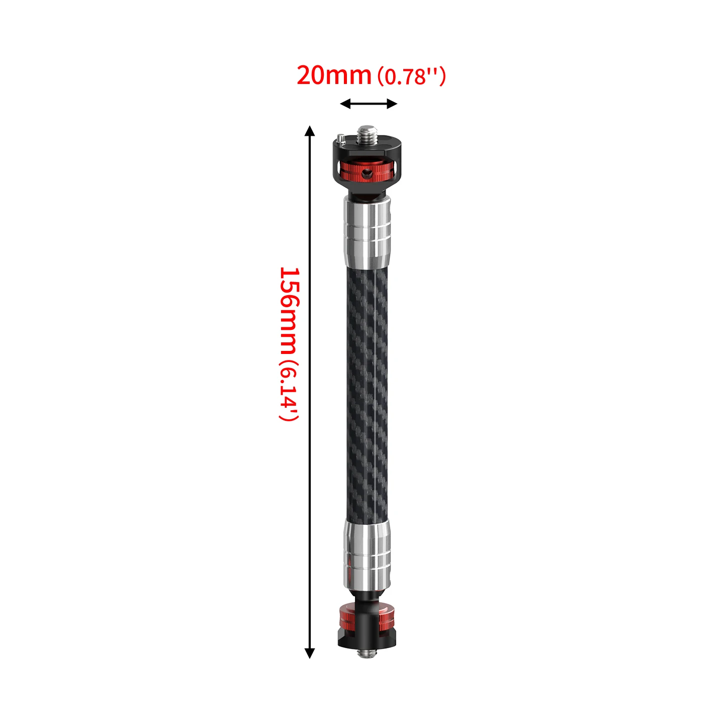 Extension Rod for GoPro for DJI for Insta360 Action Camera Carbon Fiber Long Pole Self Stick Tripod Adapter Dual Connectors