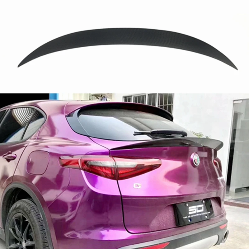 2017 - 2018 Spoiler Trunk Wing SD Style  For Alfa Romeo Stelvio Spoiler Carbon Fiber / FRP Rear