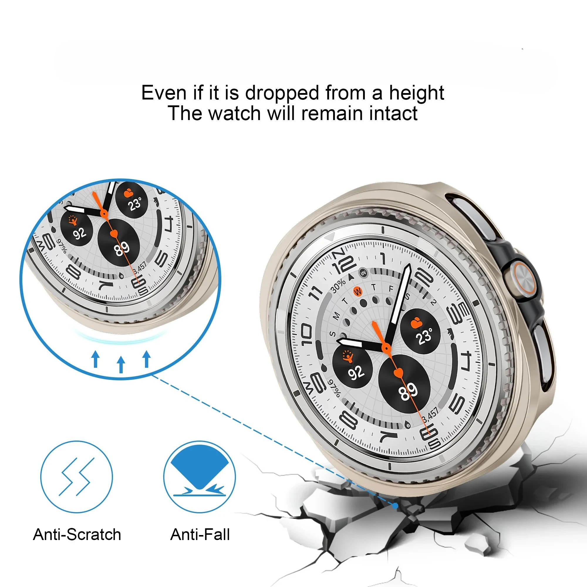 لساعة جالاكسي 8 كاسيك 46 مللي متر ملحقات واقية الوفير قذيفة لساعة جالاكسي 8 40 مللي متر 44 مللي متر يغطي