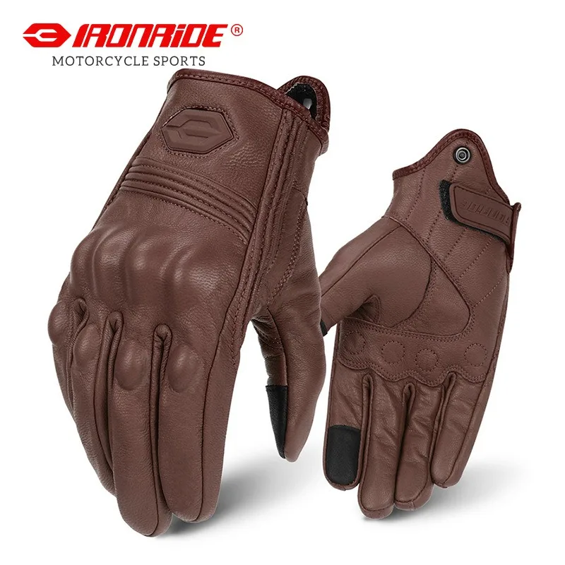 

Motorcycle Racing Gloves Outdoor Riding Leather Gloves Retro Off-road Windproof Warm