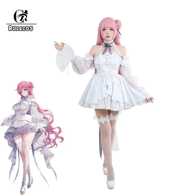 Dorothy Cosplay Costume Game NIKKE Goddess of Victory Dorothy White Flower Wedding Dress Women Halloween Carnival Suit