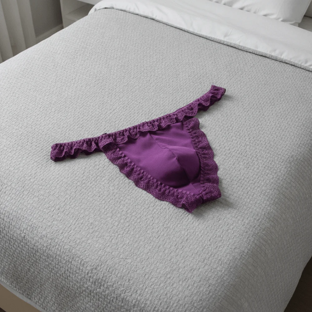 Comfortable Low Waist Men's Lace Thongs Underpants Ruffle Belt Men's Mesh Lace Panties Lingerie Thin Male Briefs Intimate
