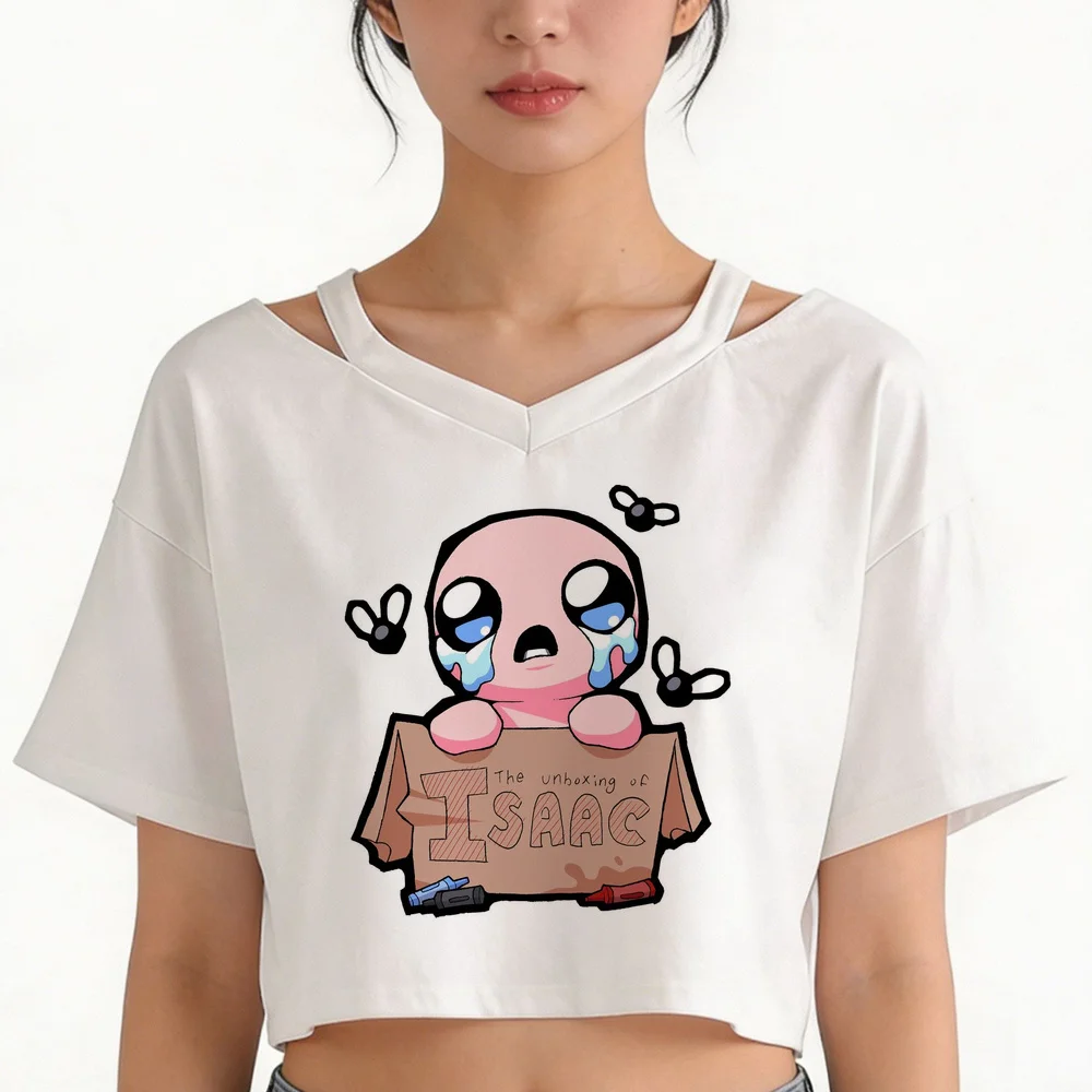 the Binding of Isaac cropped top girl clearance sales gyaru kawaii meme top tees cute manga baddie clearance sales streetwear