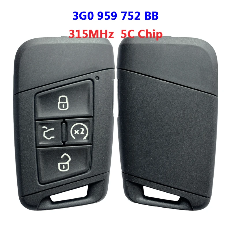 AK001130 3G0 959 752 BB For VW Smart Remote Key 4+1 Button 315MHz 5C Chip No Blade FCC ID KR5FS14 A2C16970605