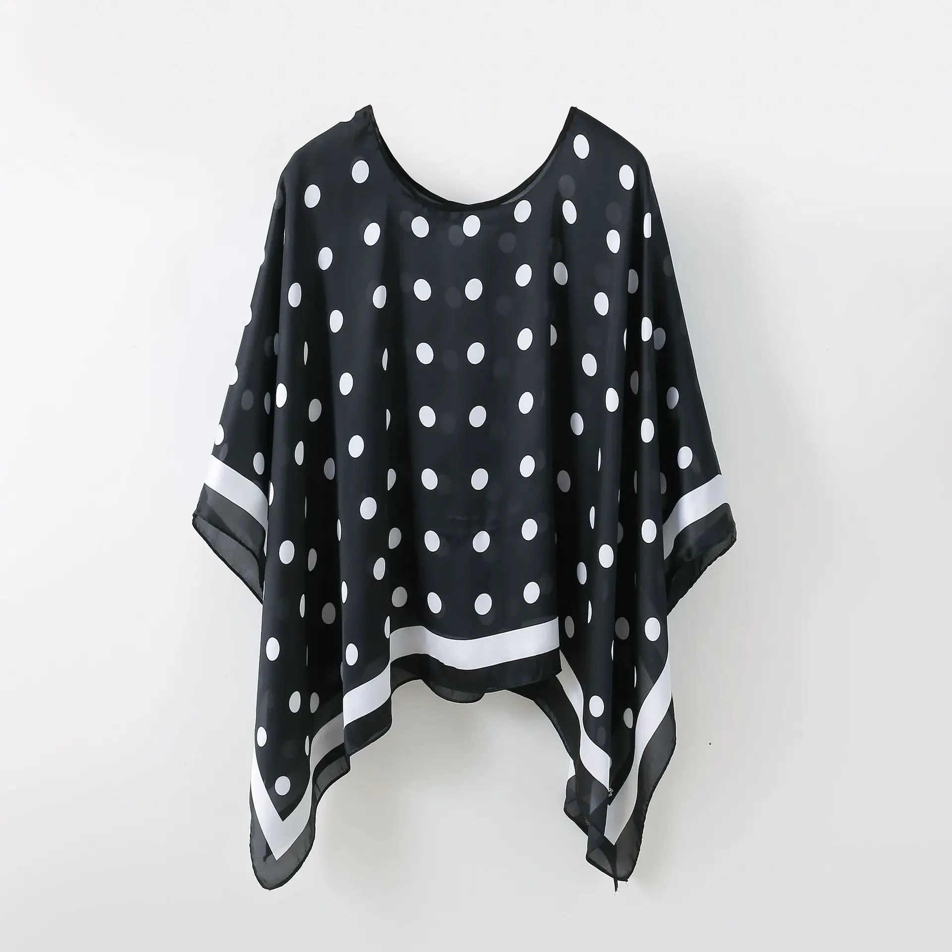 Simulated Silk Pullover Shawl Sweater Summer Cape Beach Sun Protection Women's Beach Towel Versatile Gauze Scarf Multifunctional