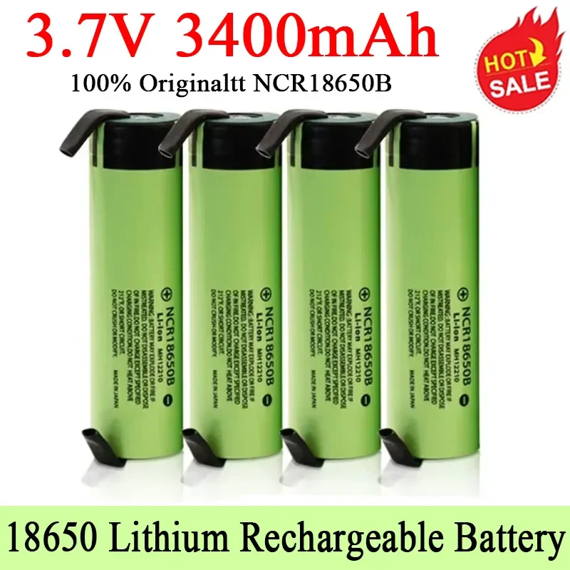 2024 New Original NCR 18650B Rechargeable Li-ion Battery 18650 3.7V 3400mAh Batteries+DIY Nickel Shipment