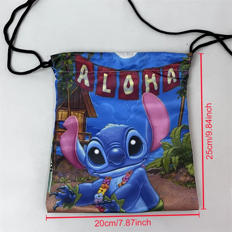 New Disney Stitch Drawstring Pocket Anime Cute Shopping Storage Handbag Home Room Miscellaneous Storage Bag Organization Bag Y2k