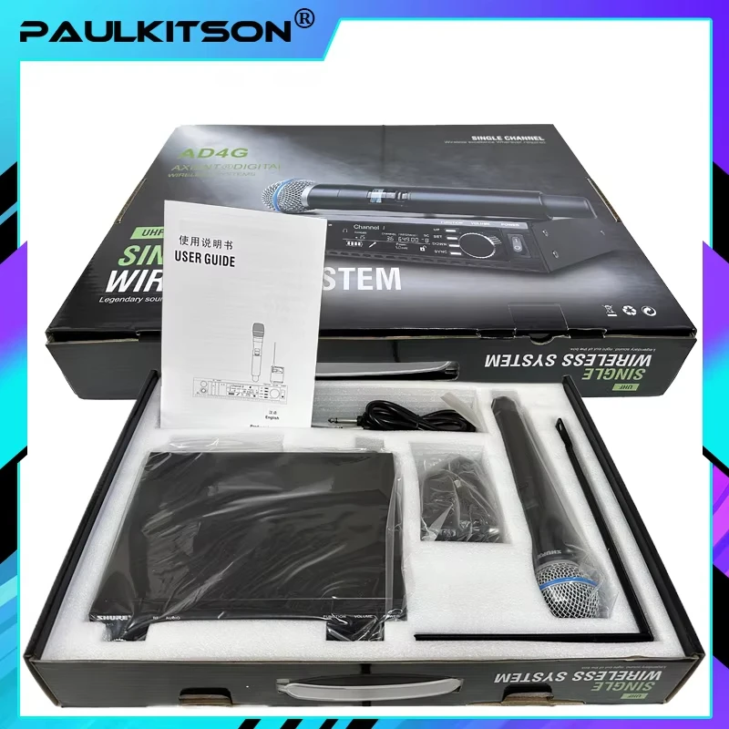 Paulkitson Professional Single Channel AD4G Microphone With Monitoring Microphone Ksm11uhf Wireless Microphone System Karaoke