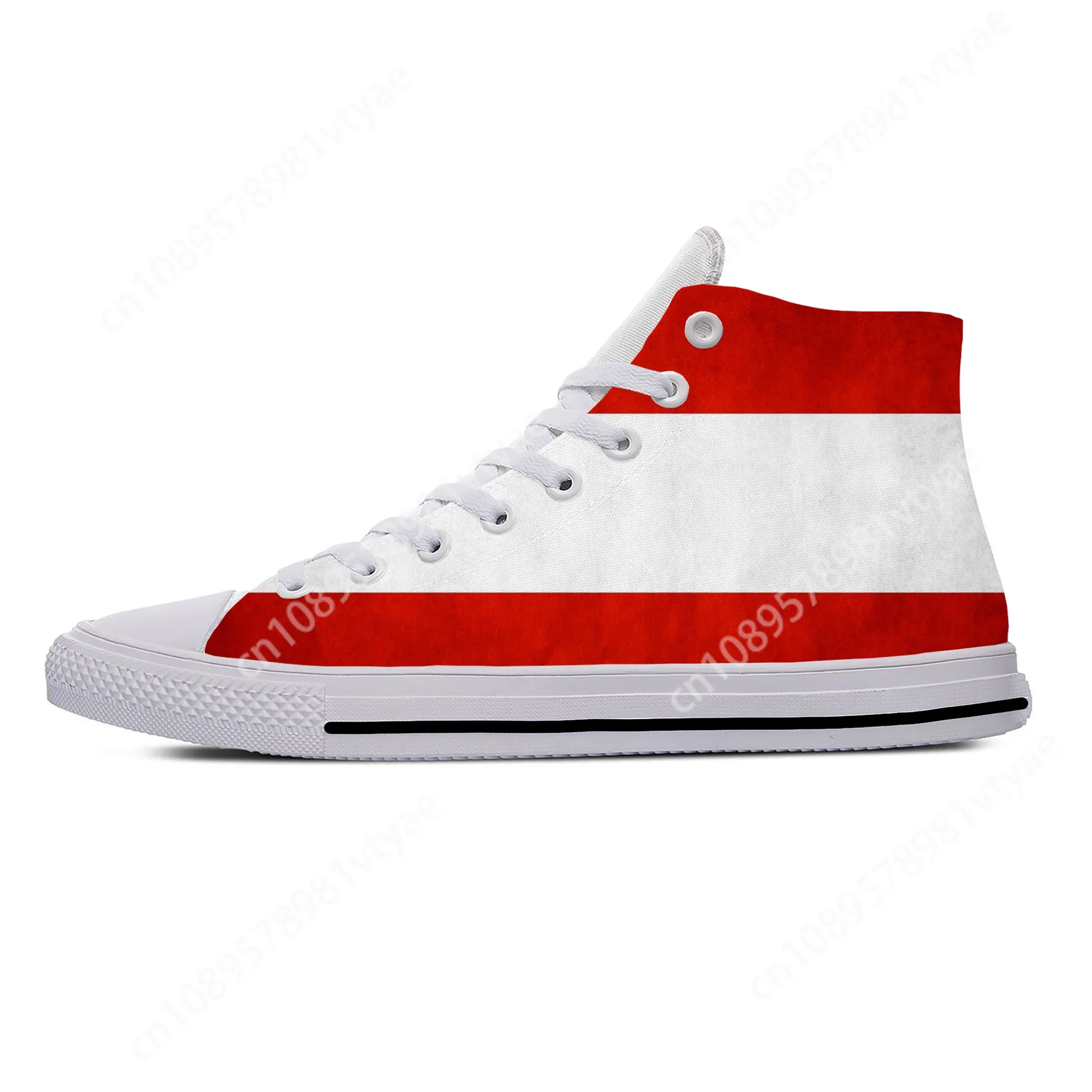 Hot Austria Austrian Flag Patriotic Pride Fashion Casual Cloth Shoes High Top Lightweight Breathable 3D Print Men Women Sneakers