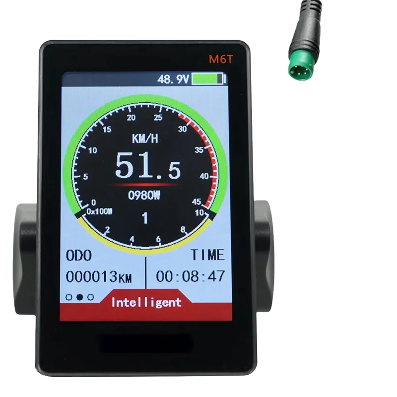 

1 Piece M6T Electric Bike LCD Display Meter Universal E Scooter LCD Panel Color Screen 24V 36V 48V 60V With USB For E-Bike(5PIN)