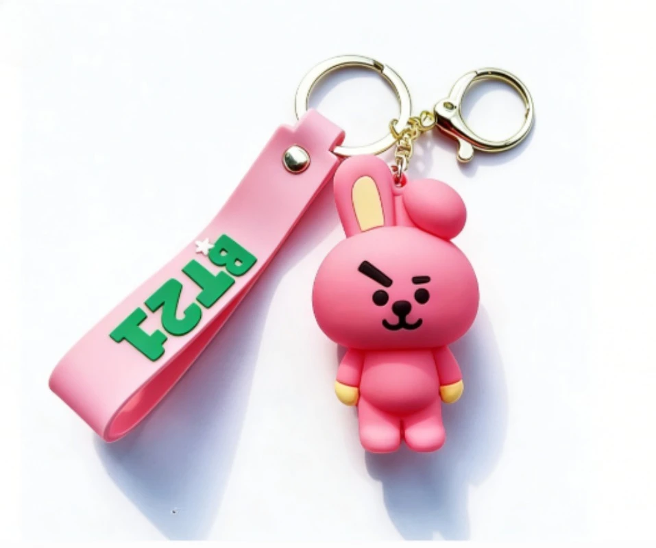 New 2026 BT21 Koya RJ Shooky Cooky Chimmy Mang Keychain Creative High-quality Anime Cartoon Figure Model Car Backpack Keychain