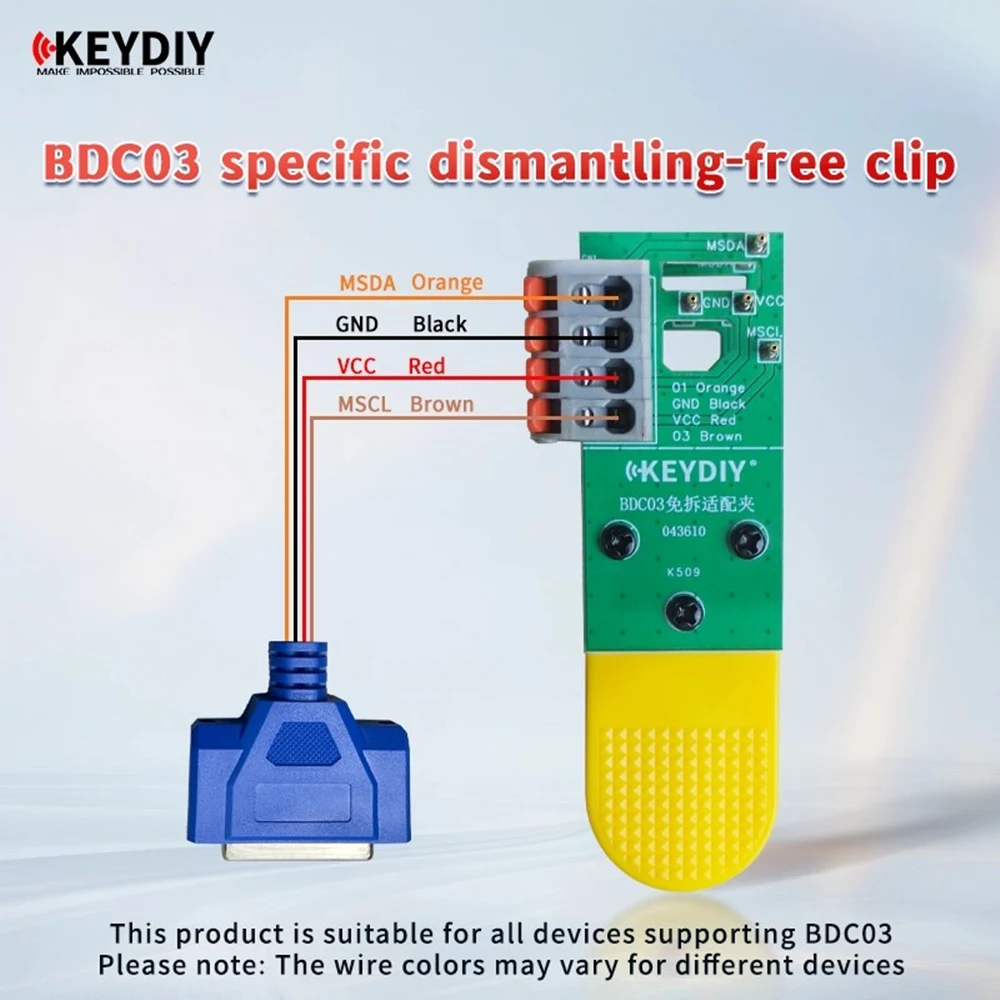 

Car BDC03 BDC3 Special Programming Clip for KEYDIY KD-X4 MAX BDC3 BDC03 Specific Dismantling Free Clip BDC Programming Clip