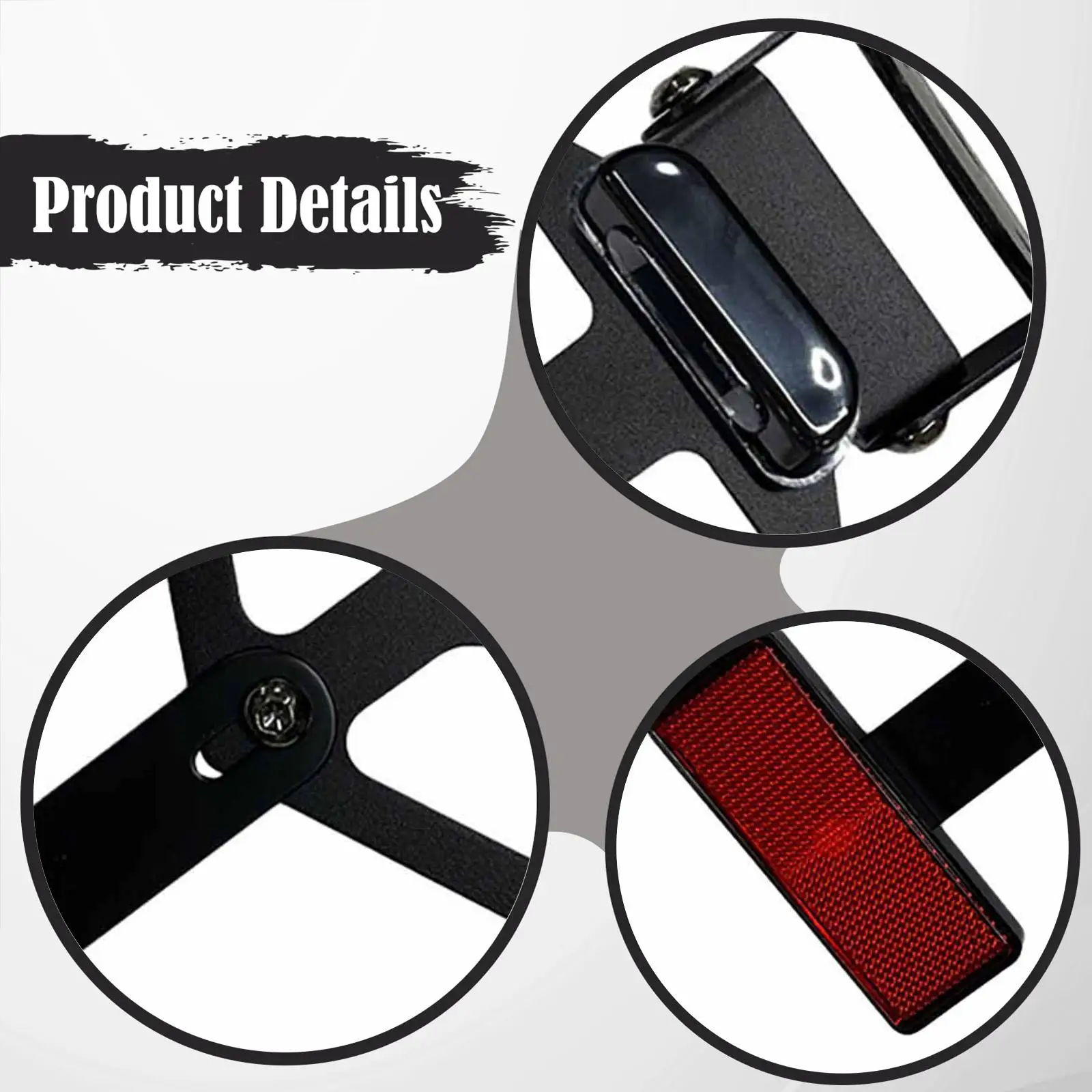 Plate Holder with Rear Lights Display Repair Motorbike Accessories Frame for Outside