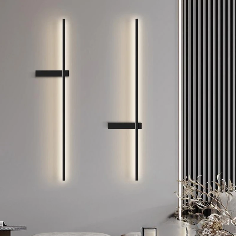 LED Wall Lamp Modern Minimalist Strip Wall Decor Lights Lighting for Bedroom Bedside Living Room TV Sofa Lobby Background Decor